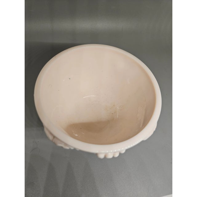 Vintage pink milk glass footed dish