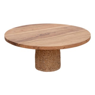 Reclaimed Teak Organic Modern Round Coffee Table For Sale