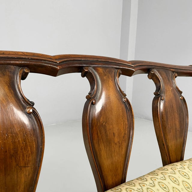 Late 19th-Century Style Italian Armchairs in Wood and Beige Fabric, 1930s, Set of 2 For Sale - Image 12 of 18