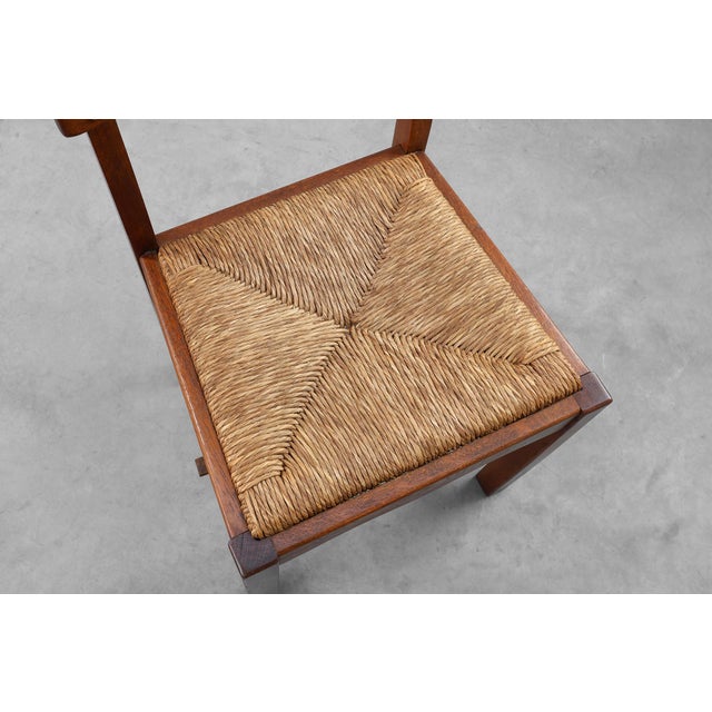 Mid-Century Modern Belgian Chair in Oak and Wicker, 1960s For Sale - Image 18 of 18