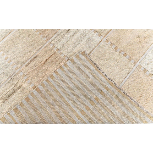 "Carre" Modern Grid Beige And Pale Sand Oversized Rug by Doris Leslie Blau For Sale - Image 9 of 9