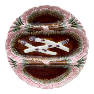 French Majolica Asparagus Plate, Circa 1890