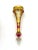 Gold Antique Moser Bohemian Cranberry Glass Epergne Gold Gilt With Raised Enamel Floral Design For Sale - Image 8 of 11