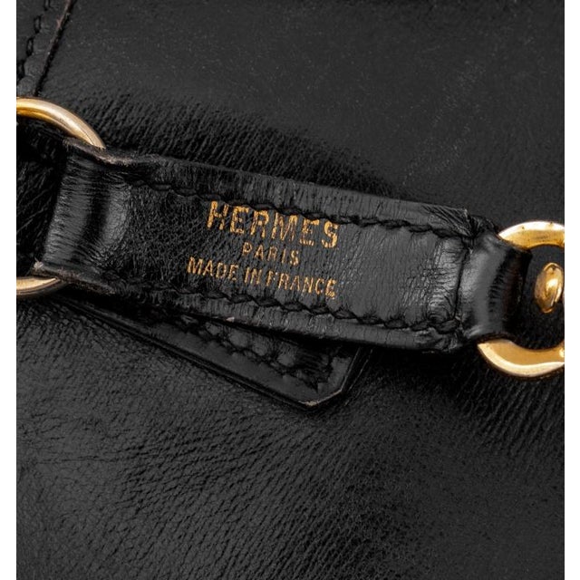 Hermes Black Leather Trim Handbag For Sale In New York - Image 6 of 13