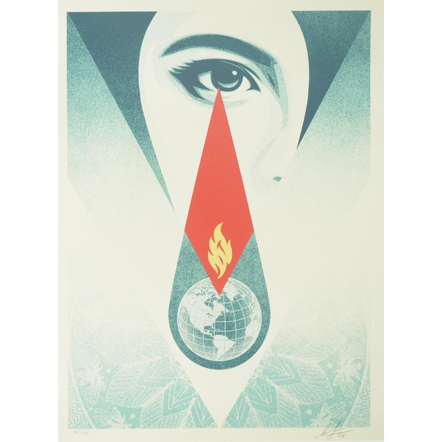 Shepard Fairey (Obey), Tear Flame, Original Signed Silkscreen Print For Sale