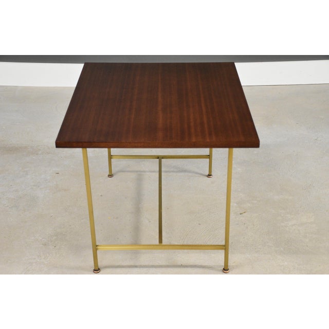 Mid-Century Modern 1960s Paul McCobb Brass and Mahogany End Table For Sale - Image 3 of 8