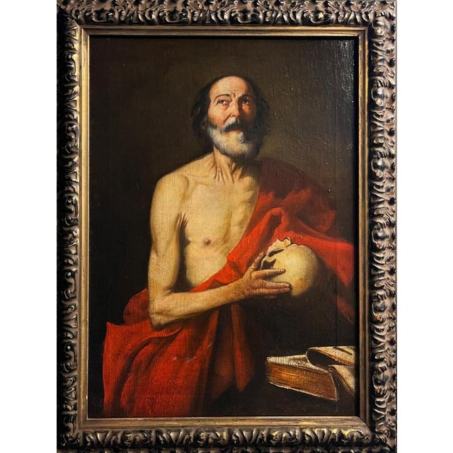 Follower of José de Ribera, Neapolitan school, late 17th century "Saint Jerome" Oil on canvas, 85 x 65 cm, framed Good...