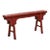 Distressed Red Lacquered Chinese Vintage Ming Style Bench with A-Form Base For Sale