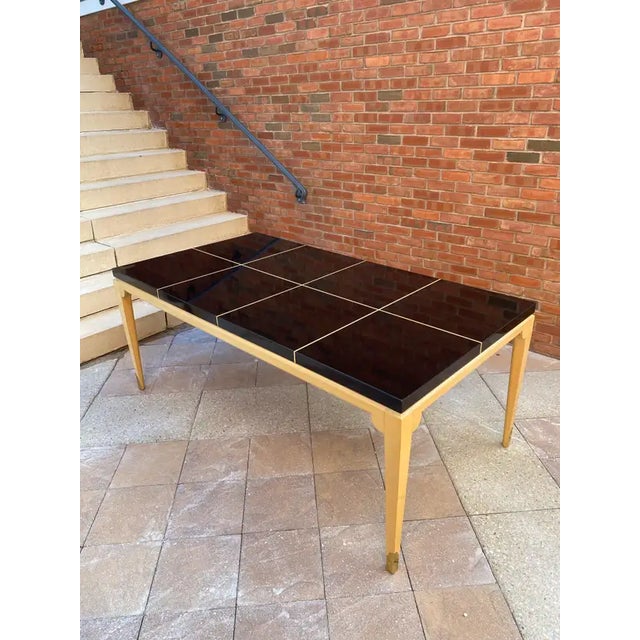 Parzinger Mid-Century Modern Laquered Mahogany & Maple Dining Table For Sale - Image 10 of 12