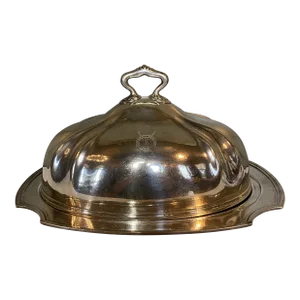 Heavy Hotel Silver Crested Meat Dome and Under-Tray