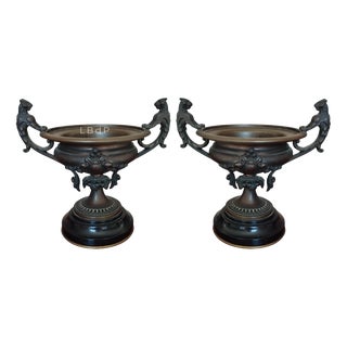Napoleon III Bronze Cassolettes, 19th Century, Set of 2 For Sale