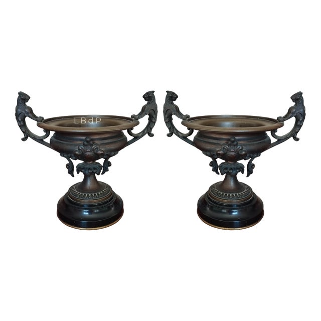 Napoleon III Bronze Cassolettes, 19th Century, Set of 2 For Sale