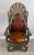 Spanish Revival Portuguese Colonial Style Leather & Filigree Design Throne Chair For Sale - Image 3 of 12