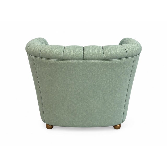Mid-Century Modern Tufted Barrel Back Club Chair For Sale - Image 4 of 4