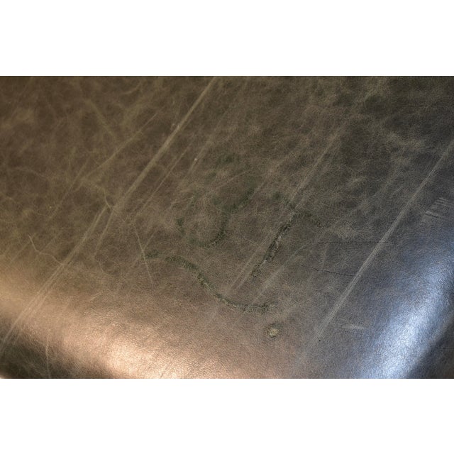 Wood 19th Century English Mahogany Leather Bench For Sale - Image 7 of 8