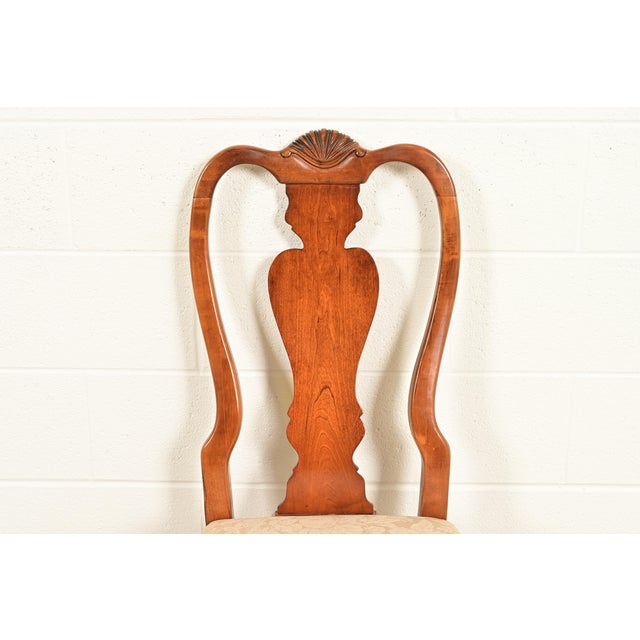 Queen Anne Solid Mahogany Dining Chairs by Stanley, Set of Four For Sale In South Bend - Image 6 of 13