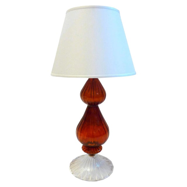 Vintage Italian Murano Glass Table Lamp, 1980s For Sale - Image 6 of 6