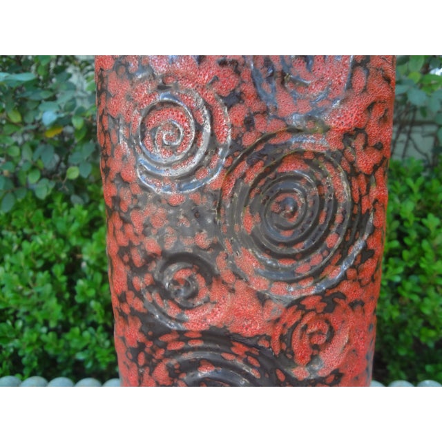 Large Mid-Century Modern West German Glazed Pottery Vase For Sale - Image 4 of 11