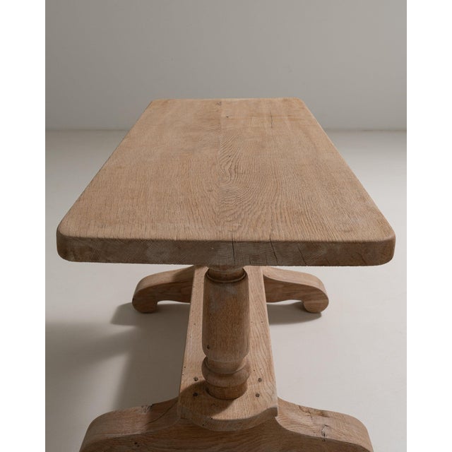 French Provincial 1970-1979 France Weathered Whitewash Cerused Oak Console For Sale - Image 3 of 10