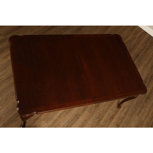 Wood Ethan Allen Queen Anne Style Expandable Cherry Dining Table For Sale - Image 7 of 18