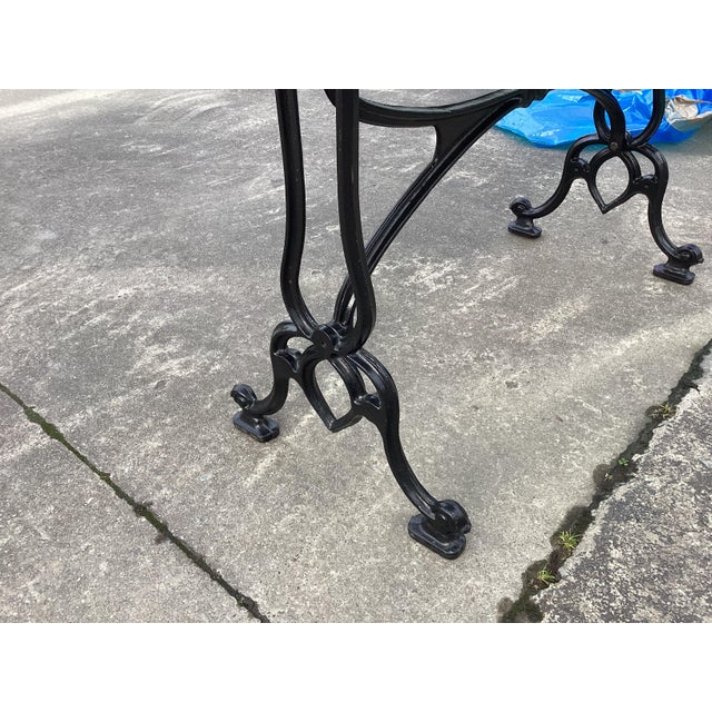 French Natural Stone & Iron Bistro Table For Sale - Image 9 of 9