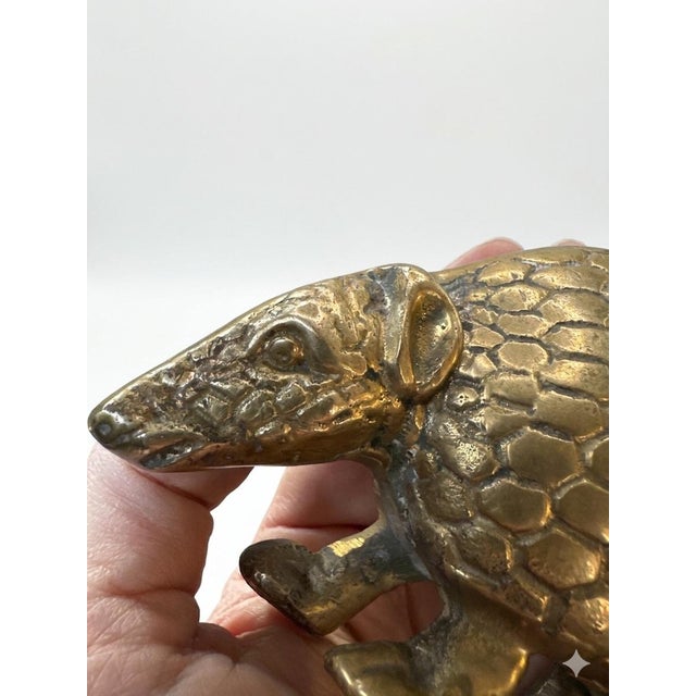 Vintage Brass Figurine Set - Armadillo & Mallard Duck For Sale - Image 6 of 7