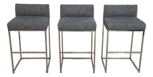 Set of 3 Taylor King Chrome Bar Stools