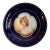 Antique Vienna Style Cobalt Blue Porcelain Cabinet Portrait Plate Hand Painted For Sale