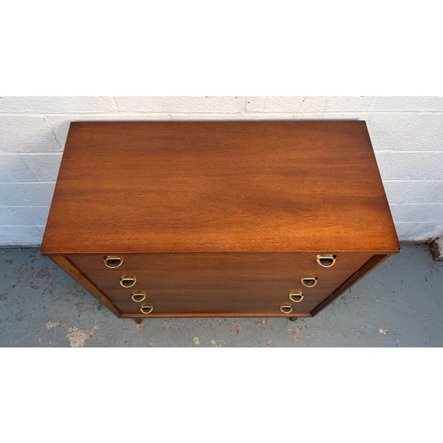 Mid 20th Century Modern Walnut Four-Drawer Chest by Bassett Furniture For Sale - Image 9 of 18