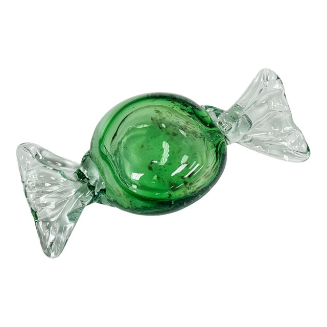 Oversized Vintage Murano Style Glass Wrap Candy For Sale