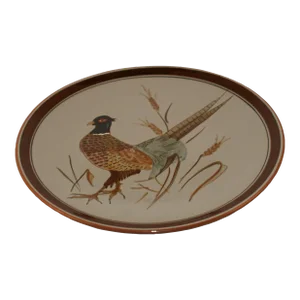 1950s Stangl Sportsman Pattern Pheasant Round Serving Plate