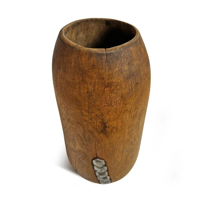 Authentic old vintage wood Tutsi milk pot. Simple shape carved with thin walls. Used to collect milk and store food as...