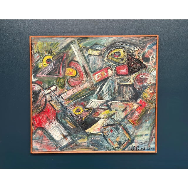 Bengt Fredriksson, Composition, 1960s, Oil on Canvas For Sale - Image 14 of 18