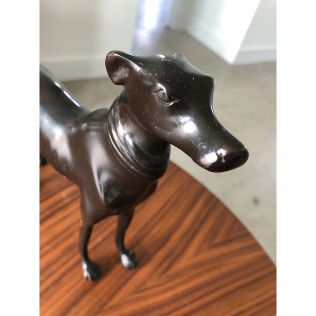 Late 20th Century Late 20th Century Bronze Greyhound Table Statue For Sale - Image 5 of 7