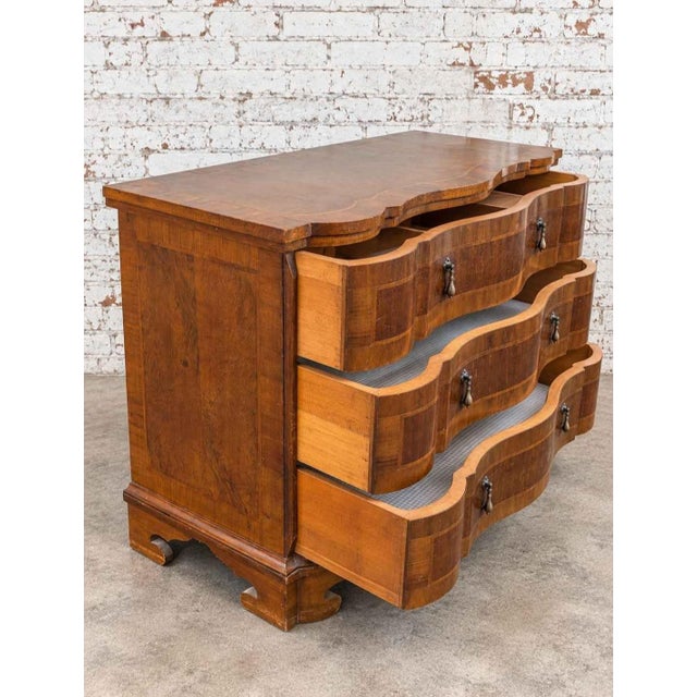 Brown Antique Italian Baroque Style Burl Walnut Chest For Sale - Image 8 of 8