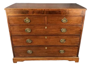 18th Century Inlaid Mahogany 5 Drawer Chest