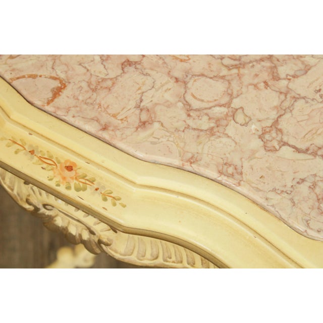 Vintage Italian Painted Marble Top Side Table For Sale - Image 9 of 13