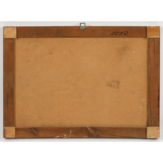 Original signed Ludwig Wiecek (Polish/Poland b. 1911) Folk Art Painting, Untitled (Reindeer in Winter) oil on board,...