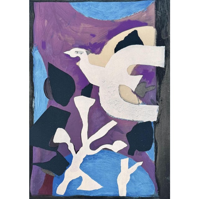 Modern Georges Braque, Bird with Lotus, 1967, Color Lithograph For Sale - Image 3 of 7