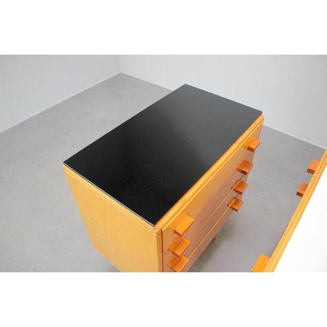 Mid-Century Maple Nightstands with Black and White Tops by František Mezulaník, 1960s, Set of 2 For Sale - Image 11 of 18