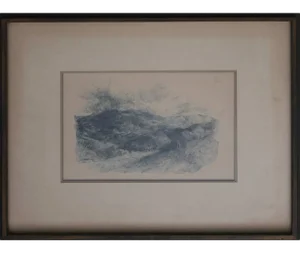 John William Guerin "Mexican Landscape" Early Landscape Pen and Ink Drawing 1960s