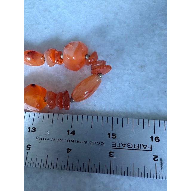 Vintage Carnelian Beaded Necklace For Sale - Image 4 of 4