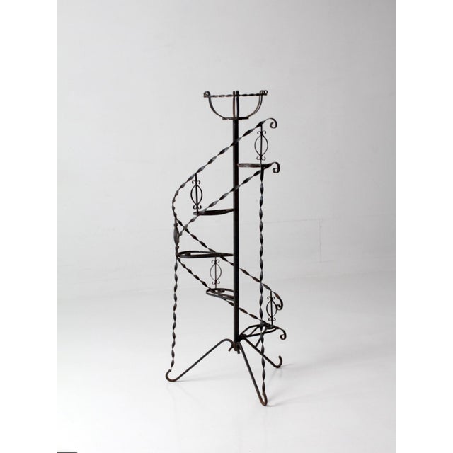 Metal Mid-Century Wrought Iron Tiered Plant Stand For Sale - Image 7 of 16