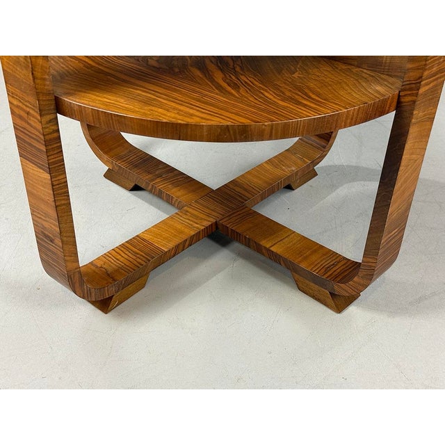 Art Deco Walnut Coffee Table from Bohemia, 1930s For Sale - Image 6 of 7