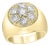 1.7 Carat, 7 Diamonds Traditional Men's Ring 14 Karat Yellow Gold Ring Estate For Sale