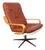 Mid-Century Style Tufted Upholstery and Bentwood Swivel Lounge Chair For Sale
