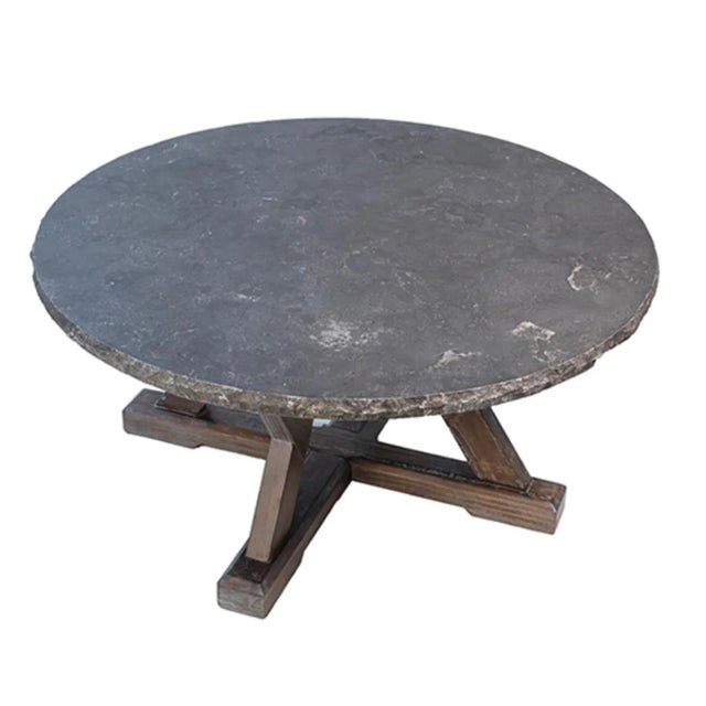 Farm Stone & Wood Coffee Table | Chairish