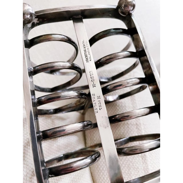 Art Nouveau Antique Silver Plated Toast Rack From the Statler Hotel For Sale - Image 3 of 6