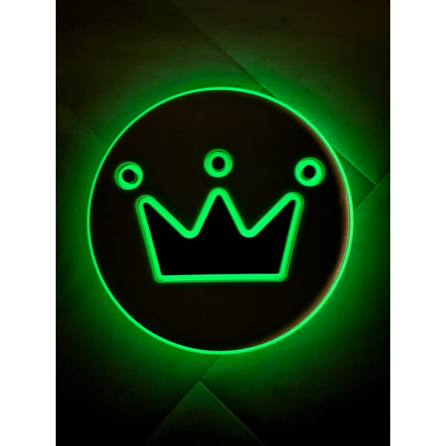 Exhibited Beverly Bev Fishman Crown Resin Wall Sculpture With Phosphorescent Pigment, Signed, 2010, David Richard Gallery For Sale - Image 9 of 11