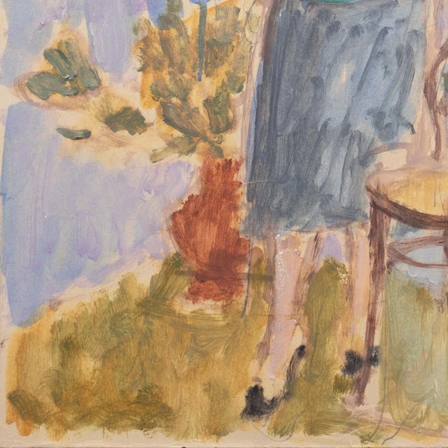 1950s 'Woman in Green' by Victor Di Gesu, Louvre, Académie Chaumière, Paris, Los Angeles County Museum of Art For Sale - Image 5 of 11
